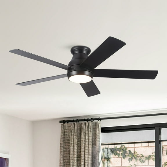 52-Inch Low Profile Ceiling Fan with Light, Flush Mount, Space-Saving Design