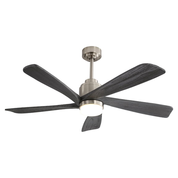 52 Inch Modern Ceiling Fan With Dimmable LED Light 5 Solid Wood Blades Remote Control Reversible DC Motor With Smart APP Control    RR