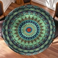thumbnail image 1 of 52 Inch Multi Colors Boho Mandala Round Table Protector for Kitchen,Floral Table Cloth Round Cover with Elastic Edge，Waterproof Picnic Circle Tablecloth for Dinner, Outdoor, Party, Camping, BBQ, 1 of 6
