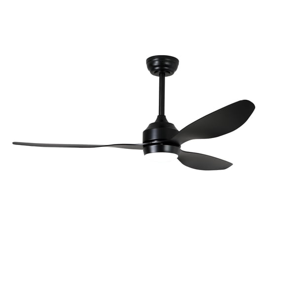 52-Inch Quiet DC Motor Ceiling Fan with Lights, 3 ABS Blades & 6-Speed Control, Reversible Rotation for Living Room, Bedroom, Patio & Office – Black