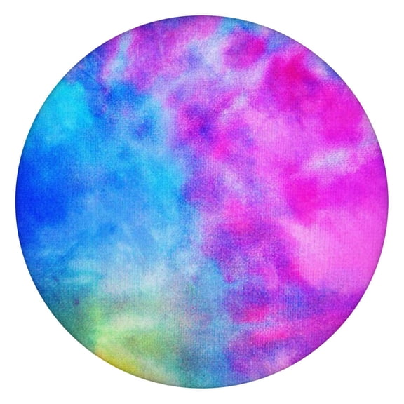 52 Inch Round Elastic Tablecloth - Tie Dye Waterproof Fitted Table Cover for Outdoor Dining, Windproof Spill-Proof Scratch-Resistant Picnic Tablecloth (Rainbow Tie Dye, Bohemian Design)