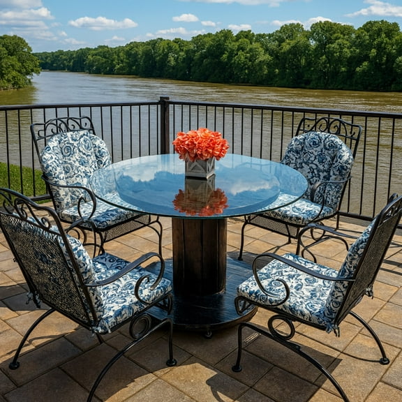 SUDICA 52" Round Clear Tempered Glass Table Top, 0.33" Thick for Dining Room Table