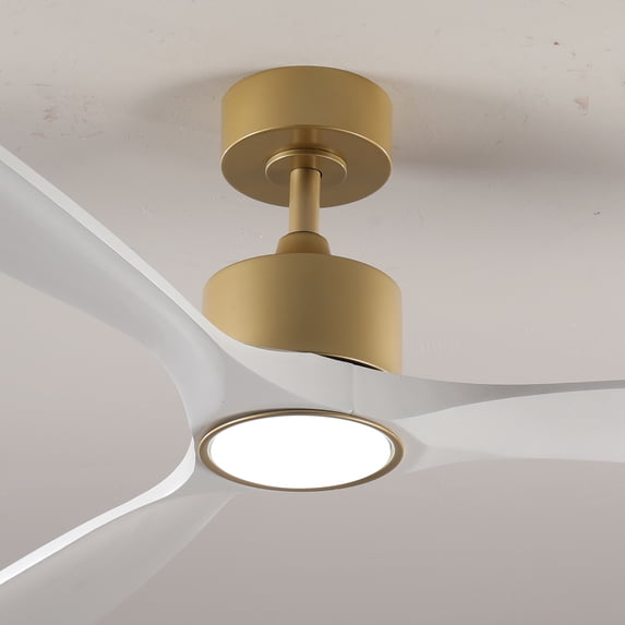52 Inch Solid Wood Ceiling Fan with Dimmable LED Light Kit, DC Motor 6 Speed Remote Control for Indoor Outdoor Use in Living Room Bedroom Office Patio