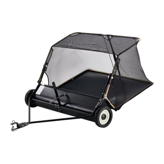 52 Inch Tow Behind Lawn Sweeper, 26 cu.ft Yard Sweeper, Adjustable Height, Heavy Duty Leaf Collector for ATVs & Tractors