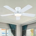 thumbnail image 1 of Kviflon 52-Inch Flush Mount Ceiling Fan with Dimmable LED Light, Remote/App Control, 6 Speeds, Low Profile, Energy Efficient, 1 of 16