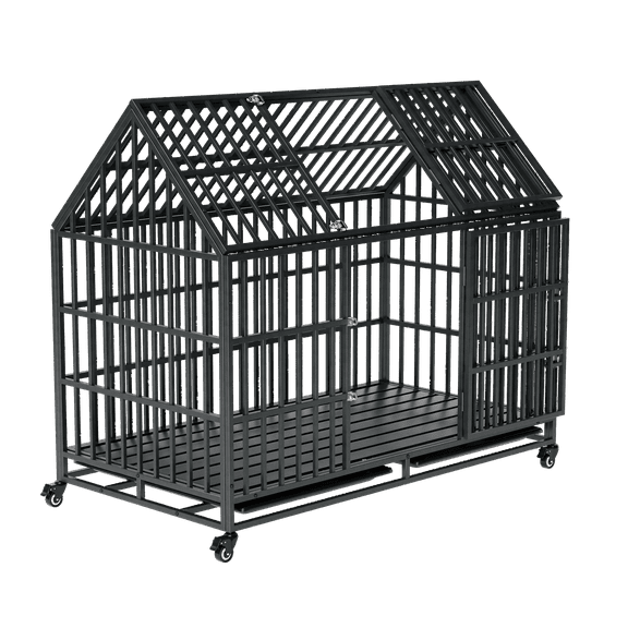 52 Inches Heavy Duty Dog Crate with Roof Top