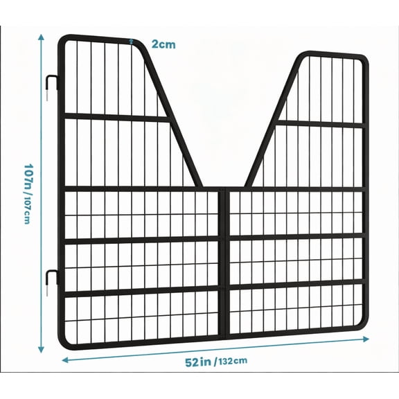 52 L x 42 H Stable Door, Heavy-Duty Stable Barrier, Metal Stable Gate with Impact-Resistant Design, fits standard stable entrances
