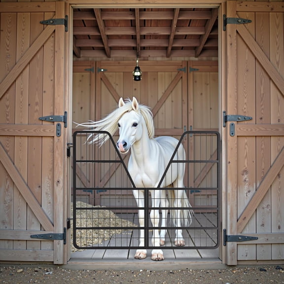 52 L x 42 H Stable Door, Heavy-Duty Stable Barrier, Metal Stable Gate with Impact-Resistant Design, fits standard stable entrances