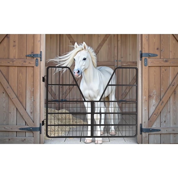 52 L x 42 H Stable Door, Heavy-Duty Steel Stable Gate, Rust-Resistant Stable Door, fits most standard stable door openings