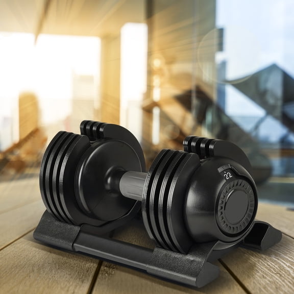 52 LB Adjustable Dumbbell, Solid Steel Core with Rubber Encased Weight Plates, Home Gym Strength Training Hand Weights