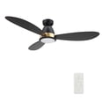 thumbnail image 1 of 52" Low Profile Ceiling Fan Black and Gold with 10 Speed DC Motor for Smart Home, 1 of 8