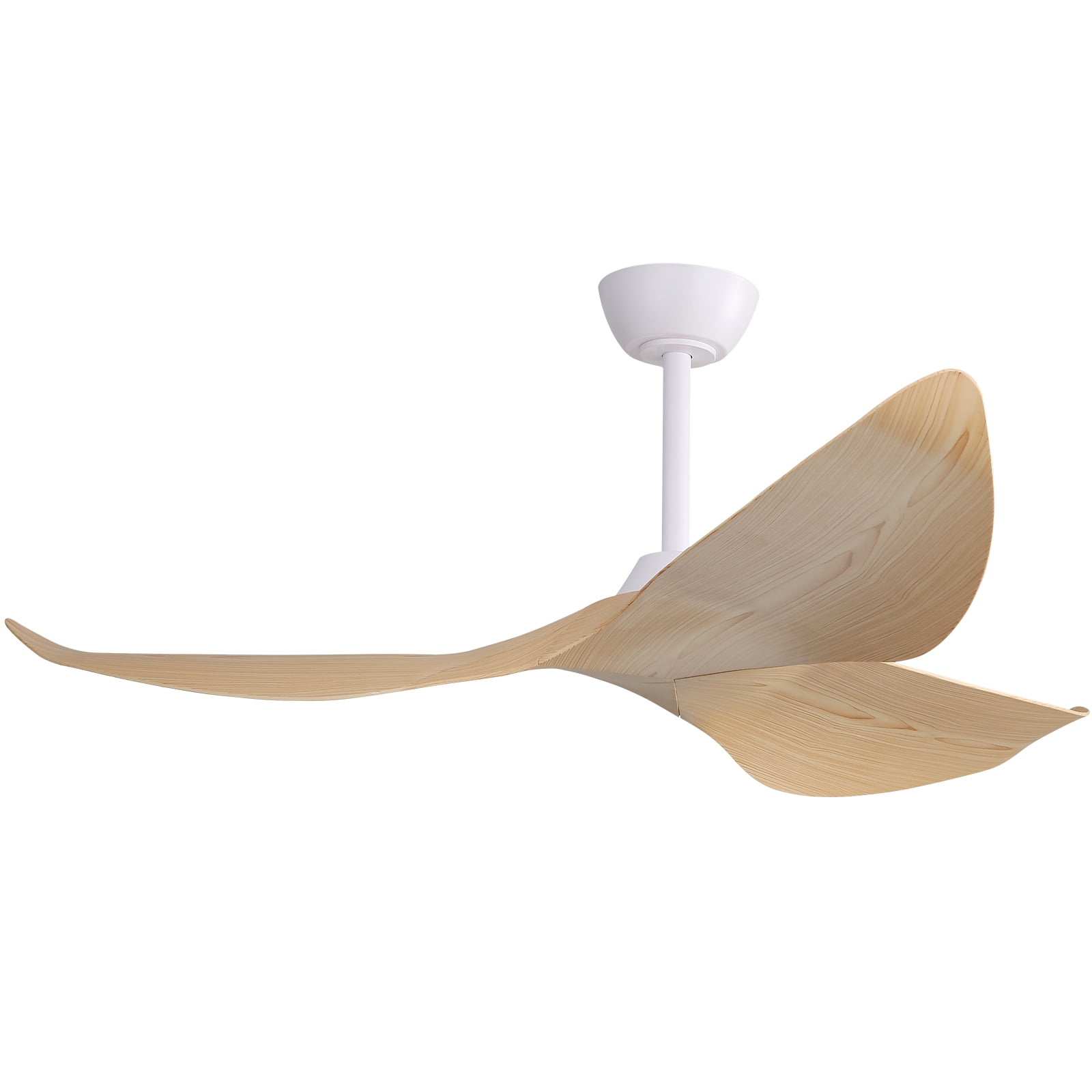 52" Modern Ceiling Fan With 3 Warped Blades, Remote Control, 6 Speeds, Noiseless Reversible DC