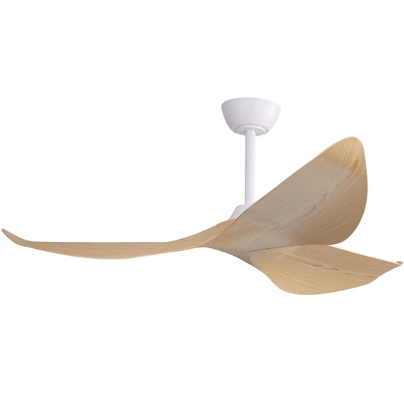 52" Modern Ceiling Fan with 3 Warped Blades, Remote Control, 6 Speeds, Noiseless Reversible DC Motor Intelligent Control Ceiling Fan