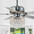 thumbnail image 1 of 52" Modern Silver Crystal Ceiling Fan with Light and Remote Control, 6-Speed Reversible DC Motor, 1 of 13
