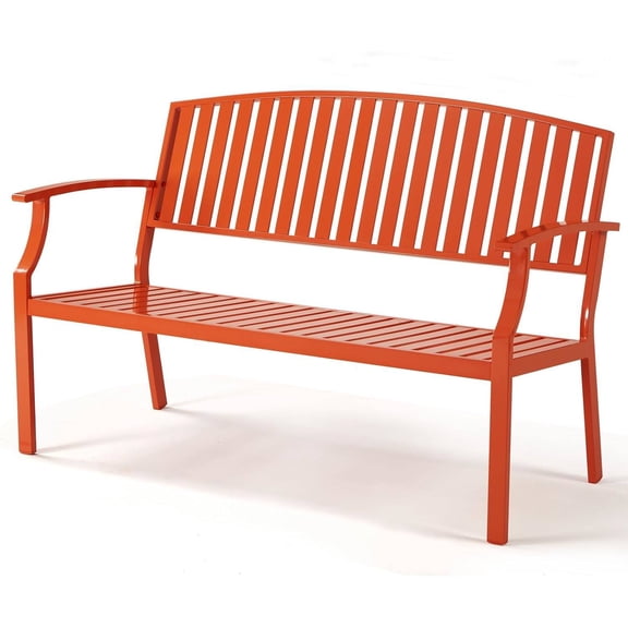52" Outdoor Aluminum Garden Bench, Rust-Resistant, 660 lbs Capacity, for Patio, Porch, Backyard, Park