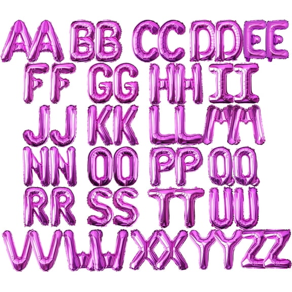 [52 PCS] 16" Foil Hot  Letter Balloons 2 Sets of A-Z, Mylar   Alphabet for Romance Valentine's day Graduation  Year eve Birthday Party Decorations