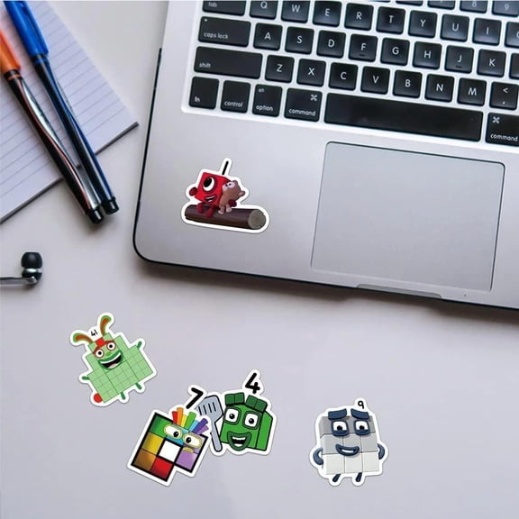 52 PCS Cute Number Blocks Stickers Building Blocks Brick Toys Stickers Vinyl Wat