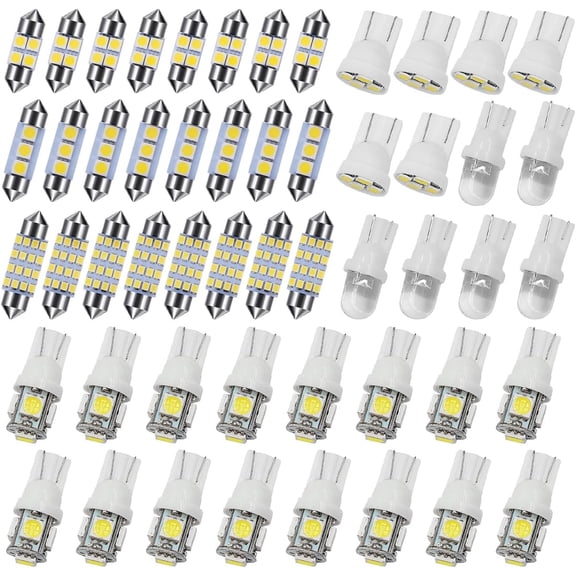 52 PCS LED Interior Car Lights, DaKuan T10 LED White Replacement Bulbs Suitable for Car Roof Light, Map Light, Door Light, Map Light, etc (6500K 12V)