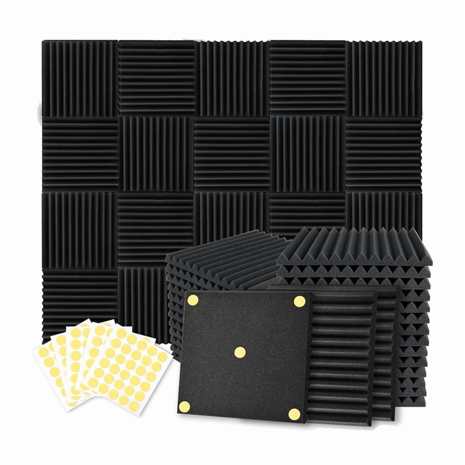 52 Pack Acoustic Foam Panels 1 X 12 X 12inch Soundproofing Noise Cancelling Wedge Panels for Home Office Recoding Studio
