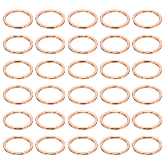 52 Pack Flat Copper Washers, 18x22x1.5mm Copper Upgraded Flat Metric Sealing Crush Ring Washers for Hydraulic Fittings Screw Bolt Nut Electronic Repair