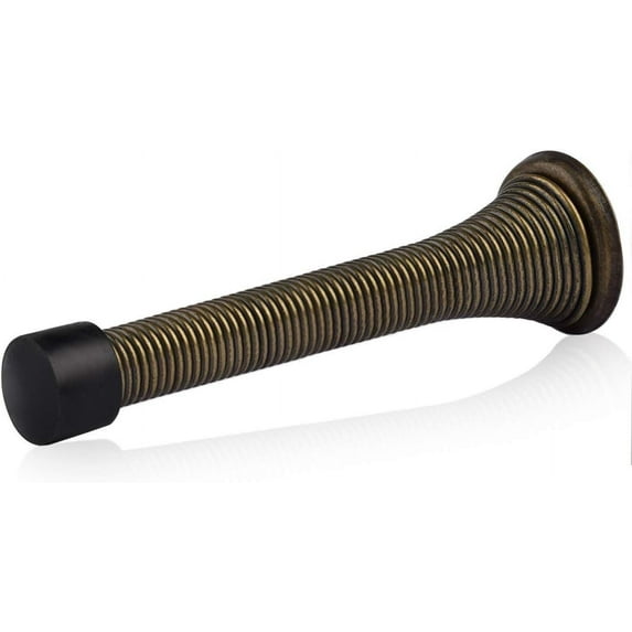 52 Pack Spring Door Stopper with Rubber Bumper 3-1/8" Flexible Spring Heavy Duty Wall Door Stop Low Mounted Door Bumper for Home (Antique Brass)