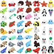 52 Pcs 3D Printed Animals Figurines Desktop Decor for Office Home Shelf