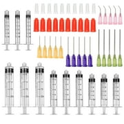 52 Pcs - 3ml 5ml 10ml 20ml Syringes with 14ga, 20ga,21ga, 23ga Blunt Tip Needles With Syringe Caps and Needle Caps for Refilling and Measuring Liquids, Oil or Glue Applicator
