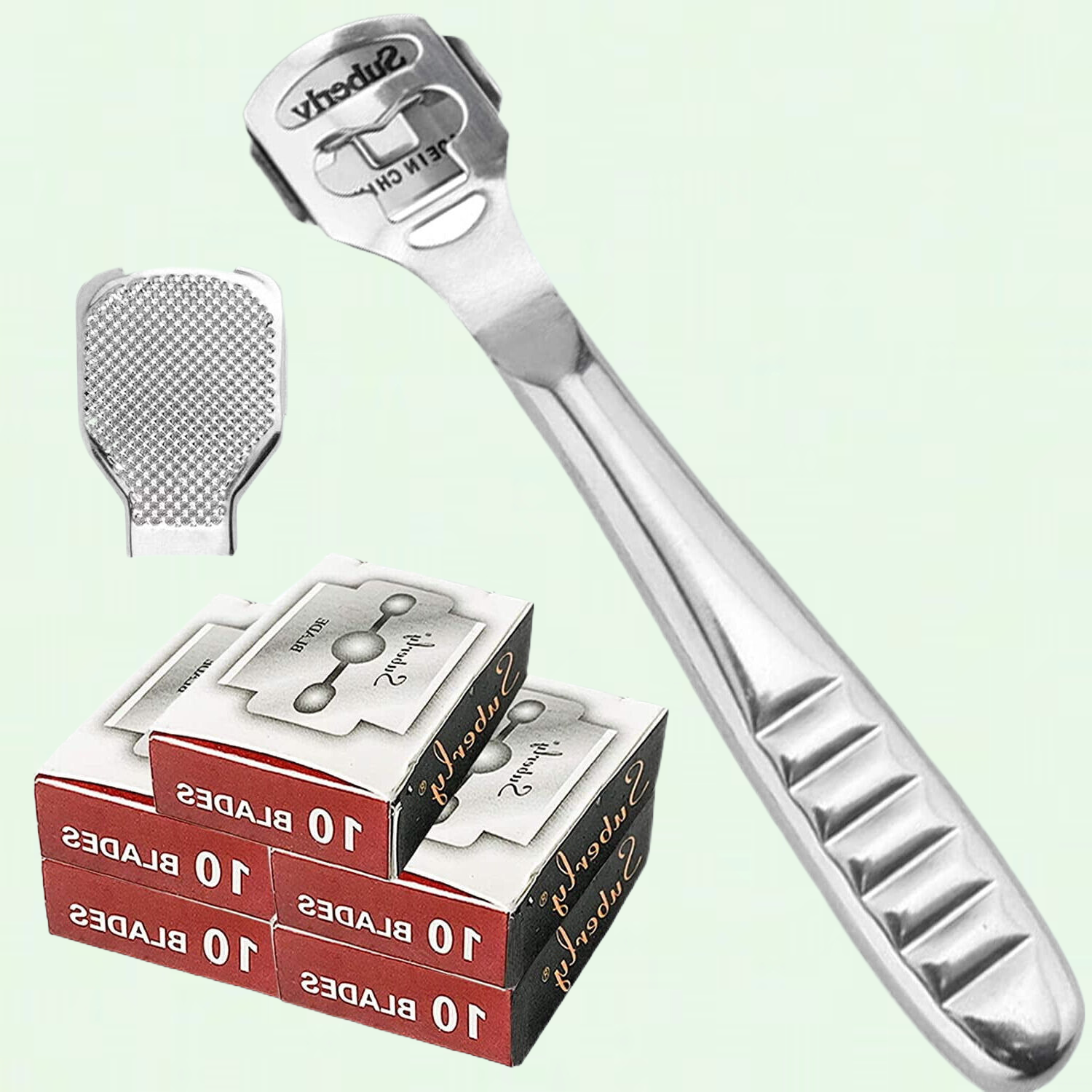52 Pcs Callus Shaver Set, Stainless Steel Foot Razor with 50