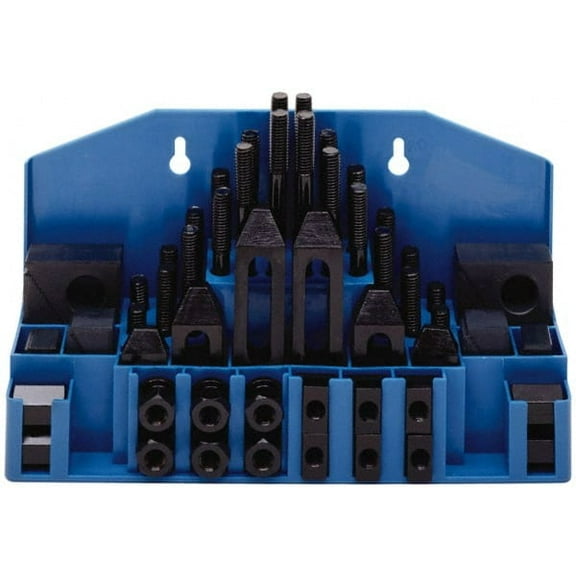 52 Piece Fixturing Step Block & Clamp Set with 1" Step Block, 1/2" T-Slot, 3/8-1