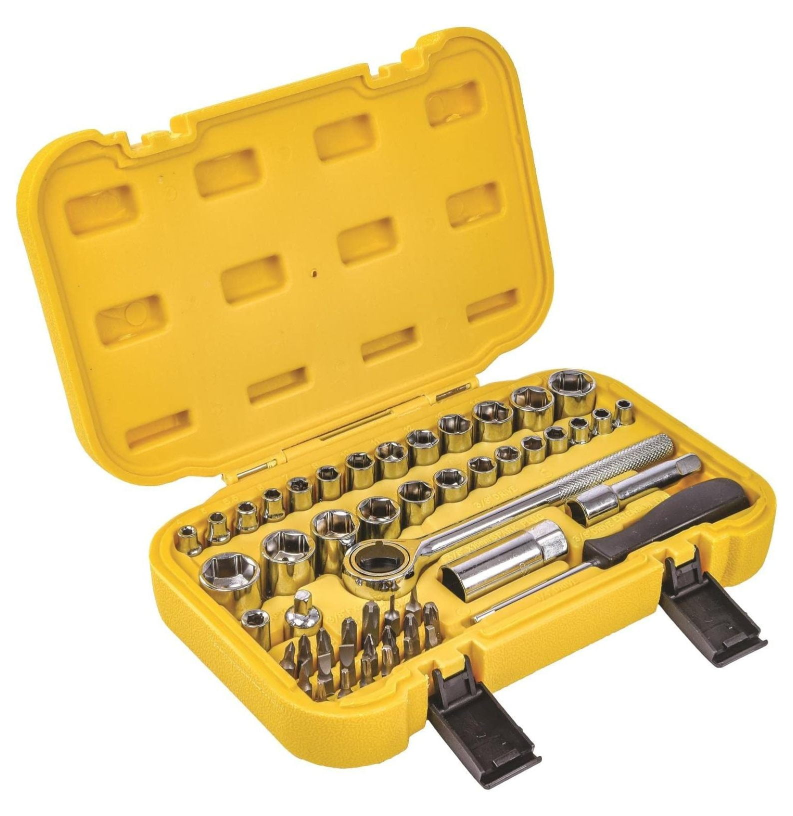 Piece Sae Metric Socket Set For And Inch Drive Chrome