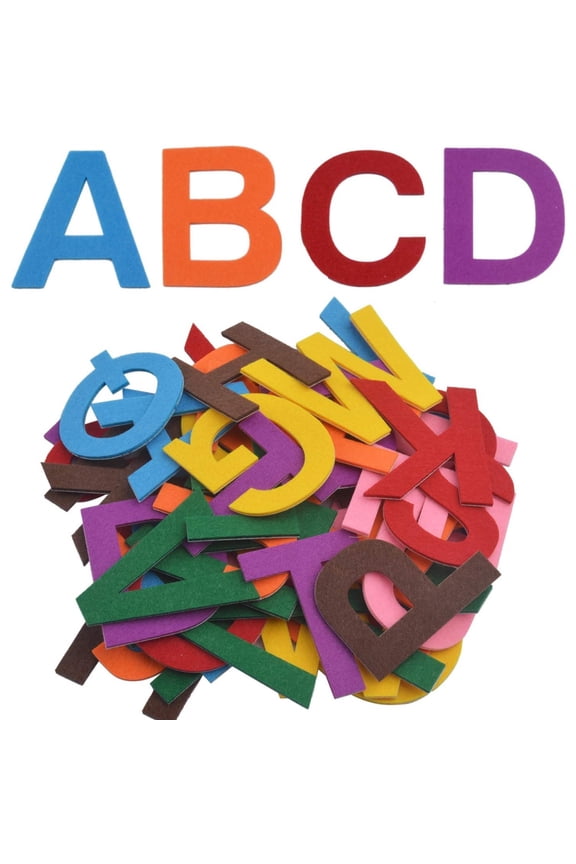 52 Pieces 8 Assorted Colors Self-Adhesive Foam Letters Felt Alphabet Stickers A-Z for Decoration Arts and Crafts 6.5cm Felt Letter Stickers