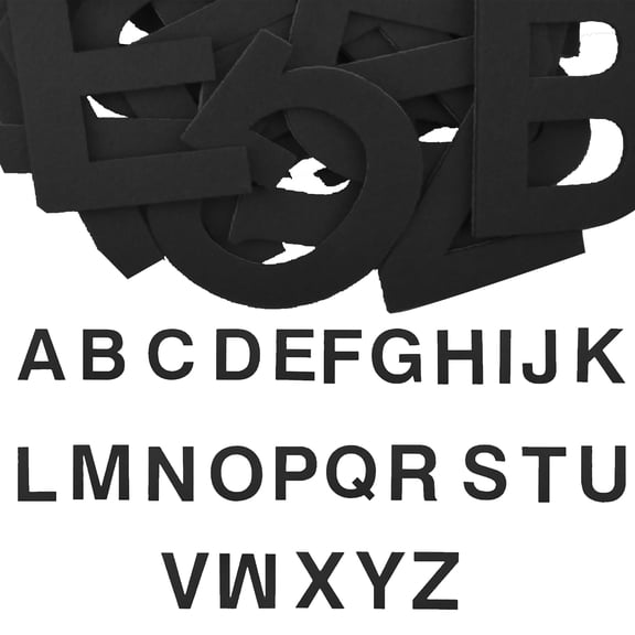 52 Pieces Black Felt Alphabet Letter Stickers Self-Adhesive Soft Felt Cloth 26 Letters A-Z Sticker for Classroom Handicraft Learning Party Decoration