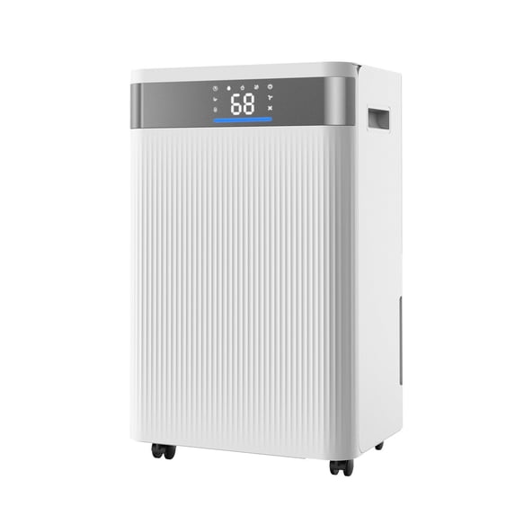 52 Pints Dehumidifier for Home Basement Commercial Industrial Use with Drain Hose Smart Humidity Control Low Noise Large Coverage White