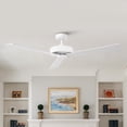 thumbnail image 1 of 52" Plywood Ceiling Fan without Light, Satin White Ceiling Fan with Remote Control, 4-Speed DC Motor, 1 of 10