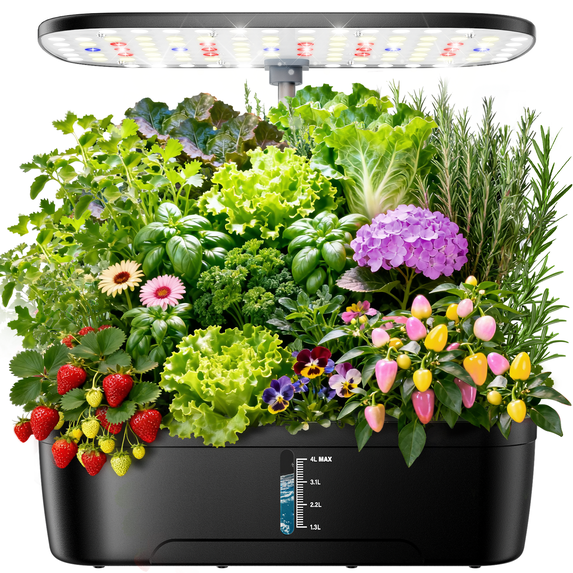 52 Pods Hydroponics Growing System Kit Indoor Herb Garden with Grow ...