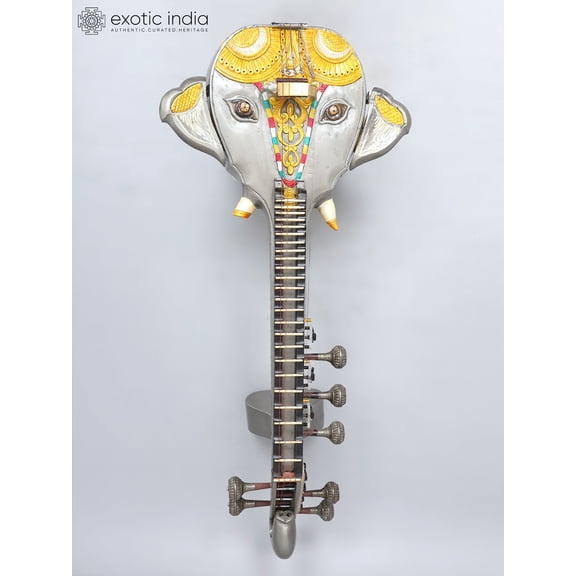 52'' Premium Wooden Lord Ganesha Design Veena | Musical Instrument
