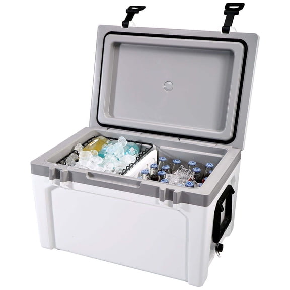 52 Qt Insulated Cooler, Portable Ice Chest - 6 Day Ice Retention