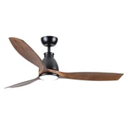 YUHAO 52 Rustic Ceiling Fan with Light,3 Brown ABS Blades, 6 Speeds Reversible DC Fan, Dimmable 3CCT LED with Remote Control for Bedroom,Balcony.