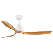52 Rustic White Ceiling Fan with Light,3 Blades with 6 Speed, Dimmabel LED 3CCT, Reversible DC Quiet Motor with Remote Control for Bedroom,Dining Room,Patio.