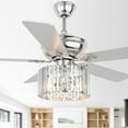 thumbnail image 1 of 52" Silver Crystal Ceiling Fan with 5 Reversible Blades, Light Kit, Remote Control and Pull Chain, 1 of 11
