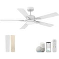 thumbnail image 1 of 52" Smart Ceiling Fans with Lights Remote,Quiet DC Motor,6-Speed,Control with WIFI Alexa APP, White & Light Wood, 1 of 1