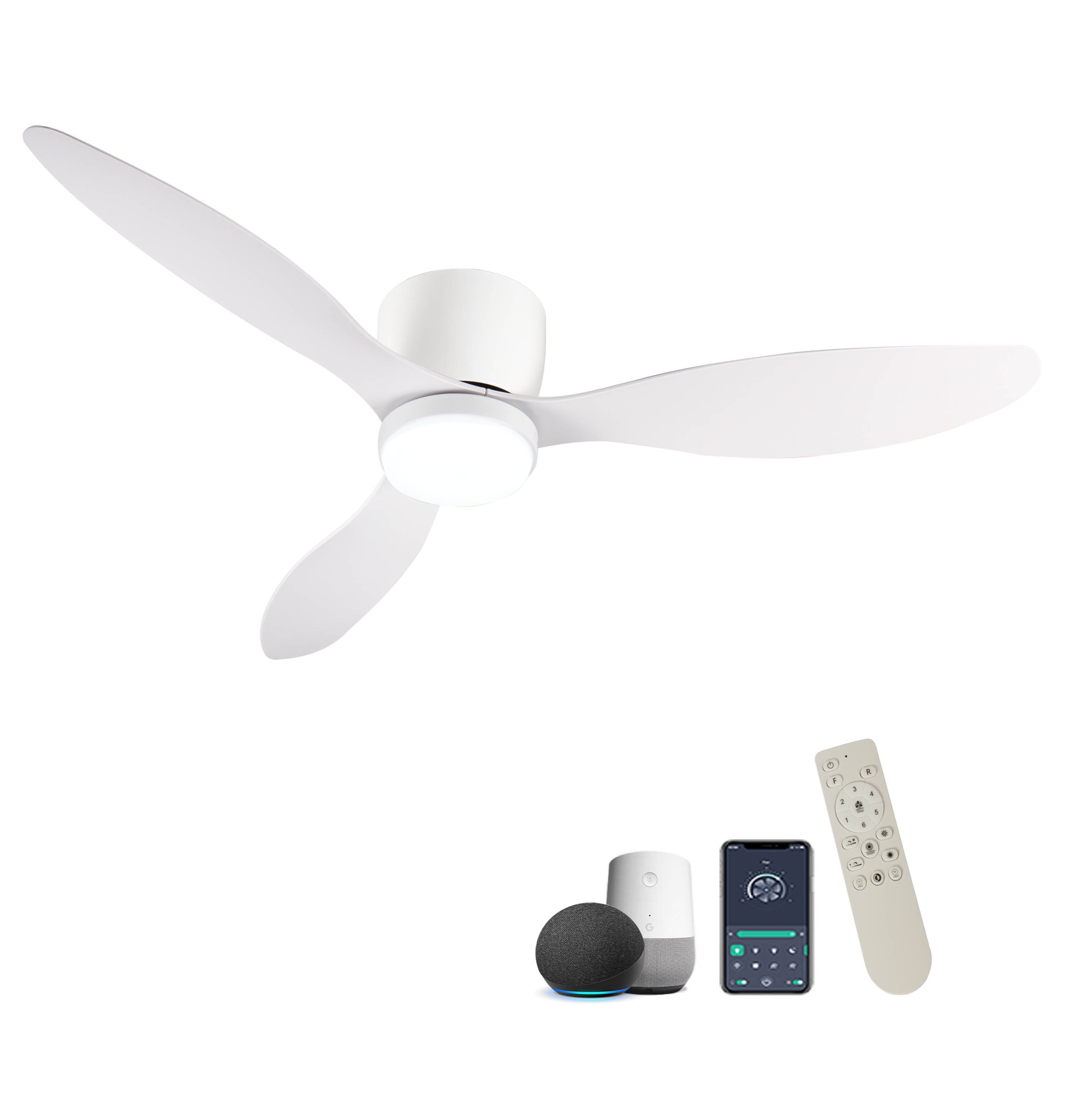 Low Profile White Ceiling Fannull