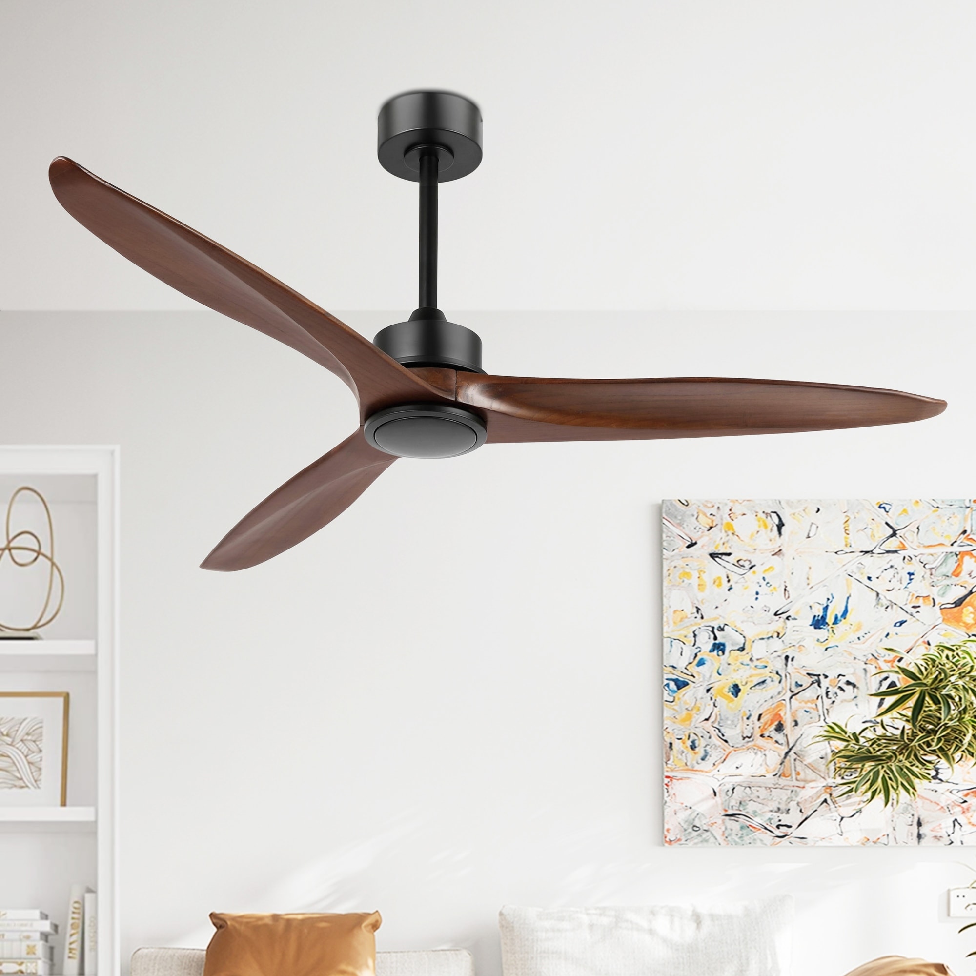 88-Inch Wood Ceiling Fan With Remote - DC Motor For Outdoor Patio & Indoor