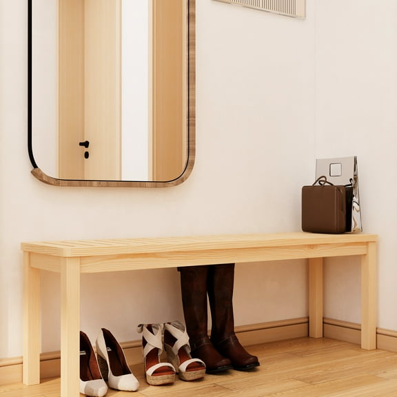 52" Solid Wood Bedroom Bench - Versatile & Elegant Style Entry For Hallway Practical Storage