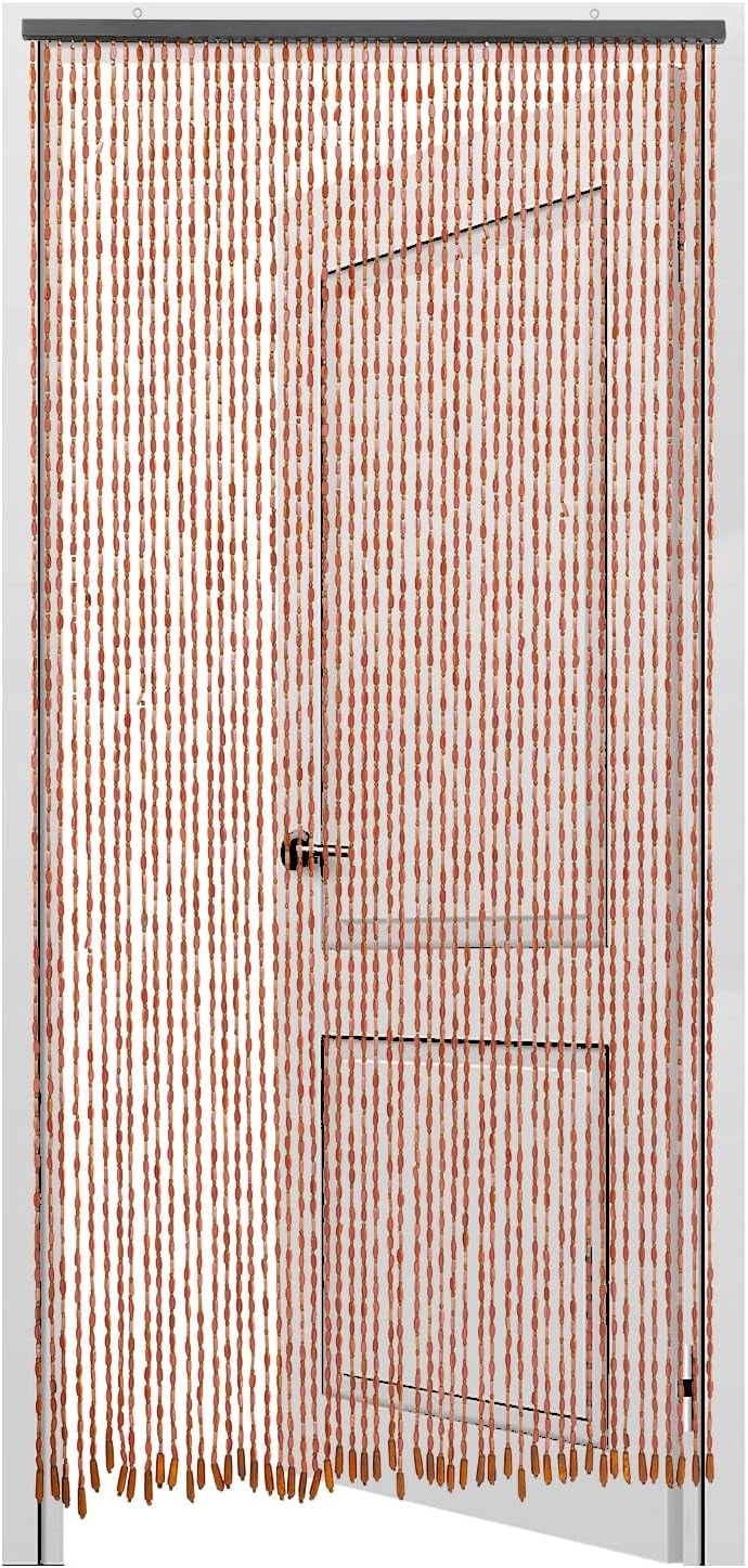 52 Strands 78.74 * 35.43in Bamboo Wood Beaded Door Curtain, Doorway Curtain, Door-Mounted Handmade Natural Drape for Doorway, Wardrobe, Window, Bedroom Door, Bathroom Door