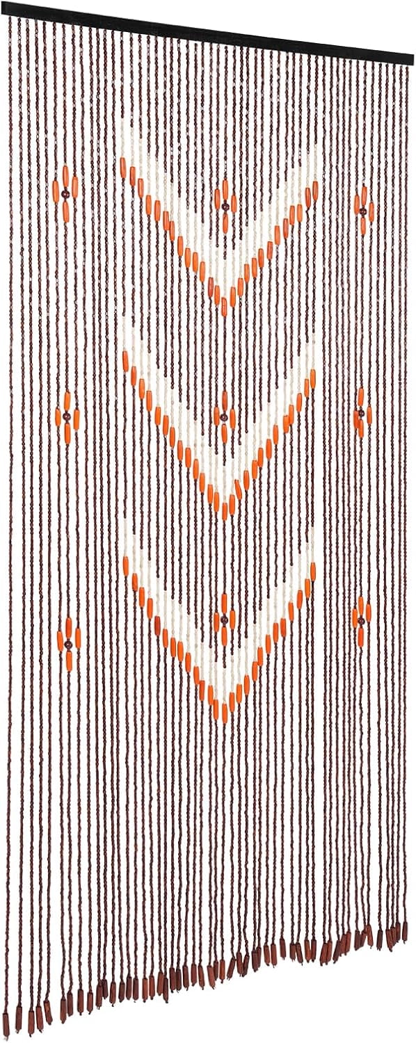 52 Strands Wooden Bead Curtain Wicker Curtain Beaded Door String Curtain Doorways Room Divider Hanging Boho Bohemian Closet Curtain Room Divider Bedroom 35.43in x 74.8in