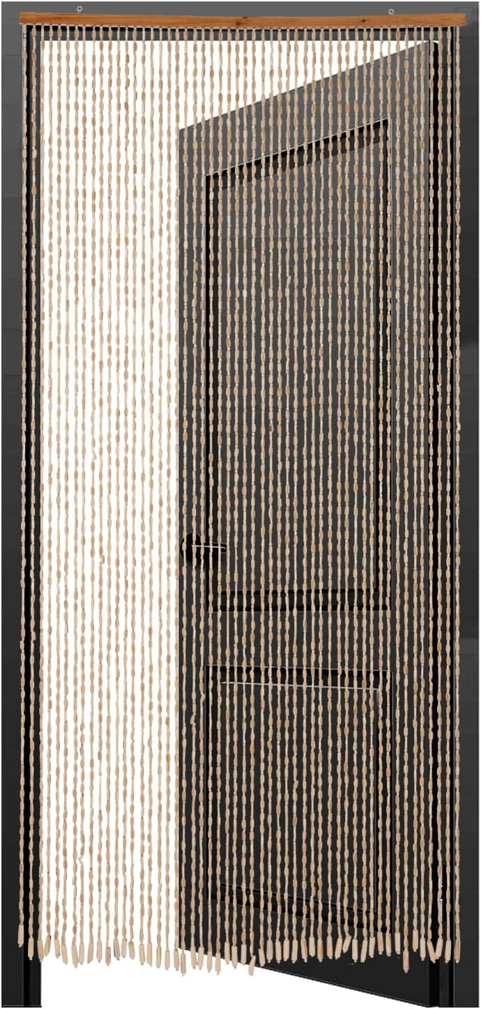 52 String Bamboo Wood Beaded Curtain Bamboo Wooden Doorway Curtain 78.7 * 35.4in Door Curtain for Doorway Closets Bamboo Door Beads Hanging Decoration