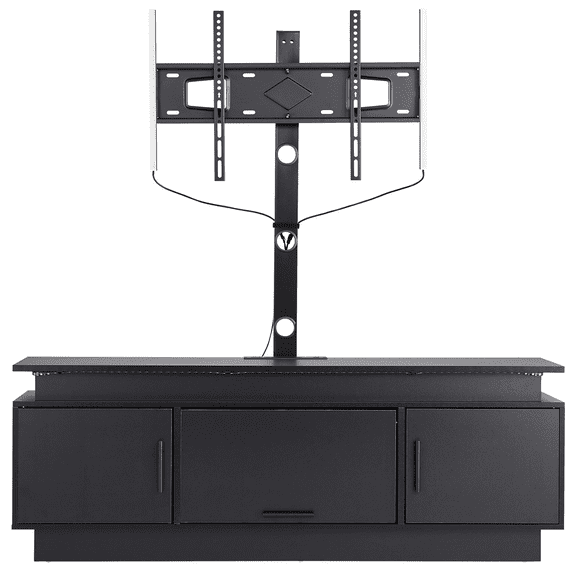 52" TV Stand with Mount, Entertainment Center with LED Lights & Power Outlet