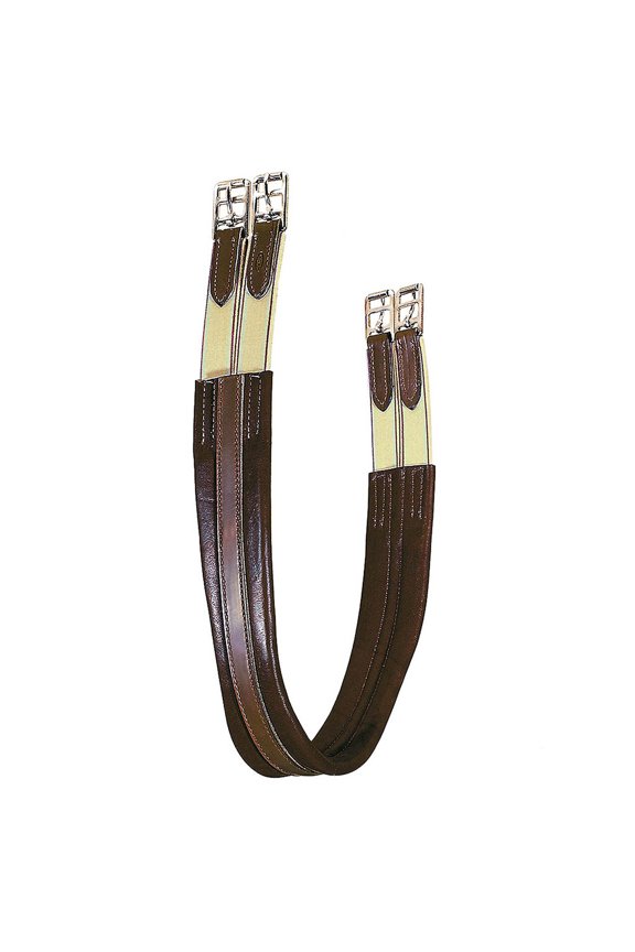 52" Tory Leather Contour Girth With Elastic On Both Ends Havana