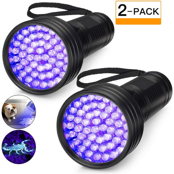 52 UV LED Scorpion Detector Hunter Finder Ultra Violet Blacklight Flashlight - 2 Pack